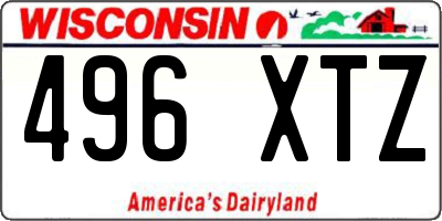 WI license plate 496XTZ