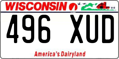 WI license plate 496XUD
