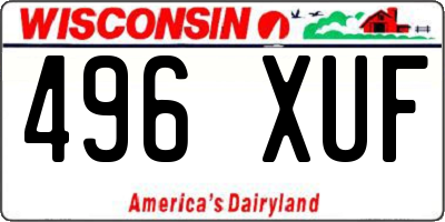 WI license plate 496XUF