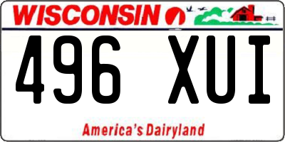 WI license plate 496XUI