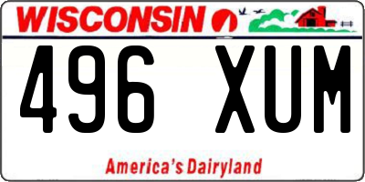 WI license plate 496XUM
