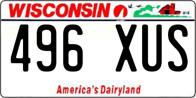WI license plate 496XUS