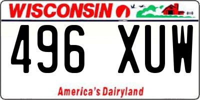 WI license plate 496XUW