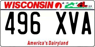 WI license plate 496XVA