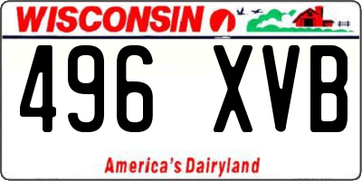 WI license plate 496XVB