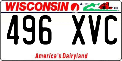 WI license plate 496XVC