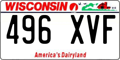 WI license plate 496XVF