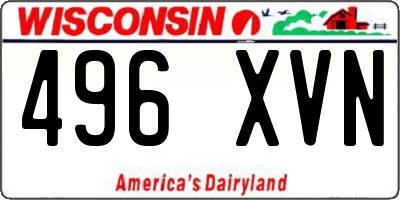 WI license plate 496XVN