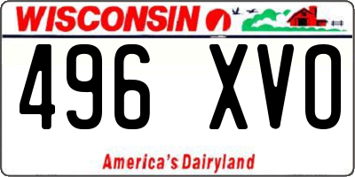 WI license plate 496XVO