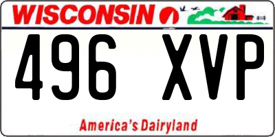 WI license plate 496XVP