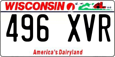 WI license plate 496XVR