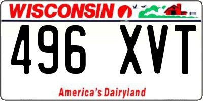 WI license plate 496XVT
