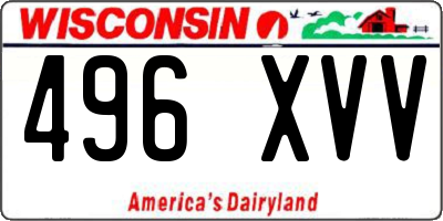 WI license plate 496XVV