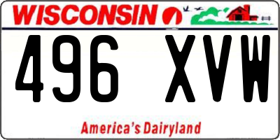 WI license plate 496XVW