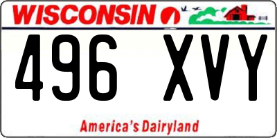 WI license plate 496XVY