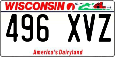 WI license plate 496XVZ