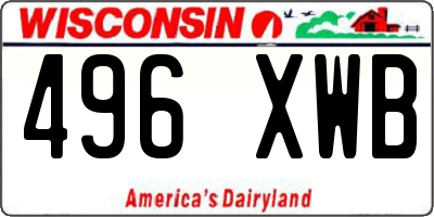 WI license plate 496XWB