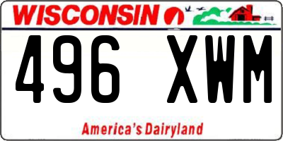 WI license plate 496XWM