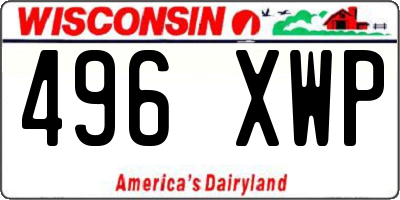WI license plate 496XWP