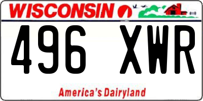 WI license plate 496XWR
