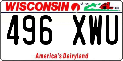 WI license plate 496XWU