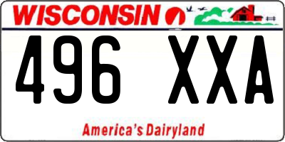 WI license plate 496XXA