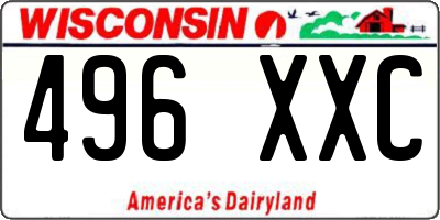 WI license plate 496XXC