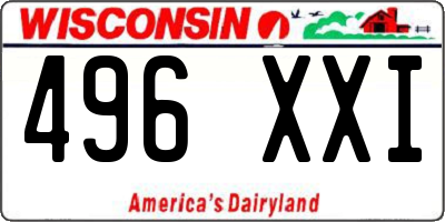 WI license plate 496XXI