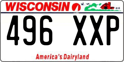 WI license plate 496XXP