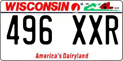 WI license plate 496XXR