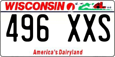 WI license plate 496XXS