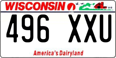 WI license plate 496XXU