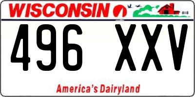 WI license plate 496XXV