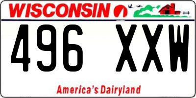 WI license plate 496XXW