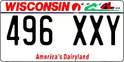 WI license plate 496XXY