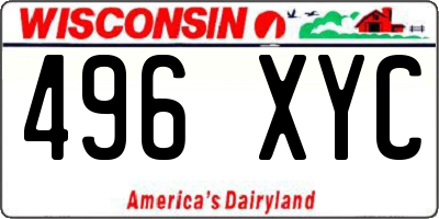 WI license plate 496XYC