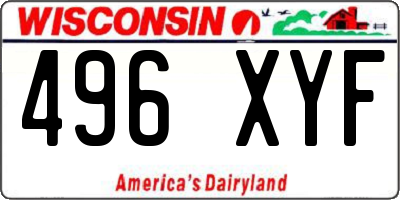 WI license plate 496XYF