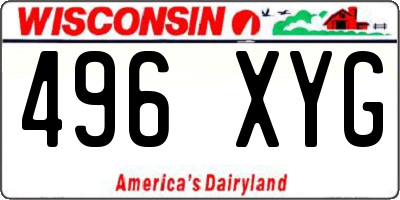 WI license plate 496XYG