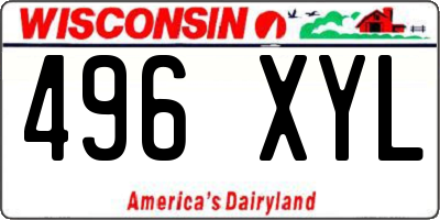 WI license plate 496XYL