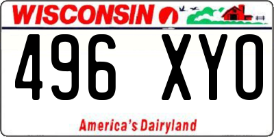 WI license plate 496XYO