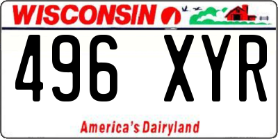 WI license plate 496XYR