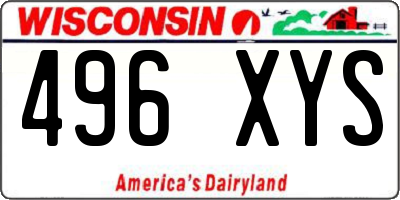 WI license plate 496XYS