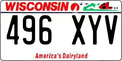 WI license plate 496XYV