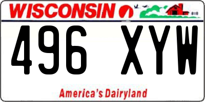 WI license plate 496XYW