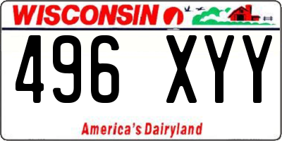 WI license plate 496XYY