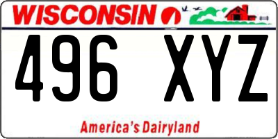 WI license plate 496XYZ