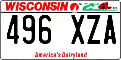 WI license plate 496XZA