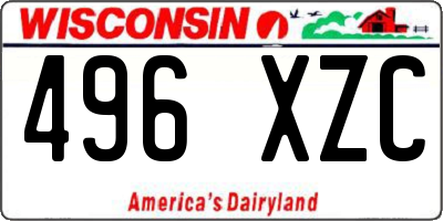 WI license plate 496XZC