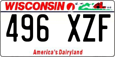 WI license plate 496XZF