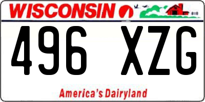 WI license plate 496XZG